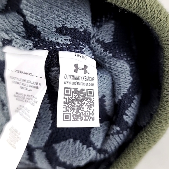 Under Armour Youth Halftime Reversible Beanie Knit Toque Marine Green - Picture 7 of 11
